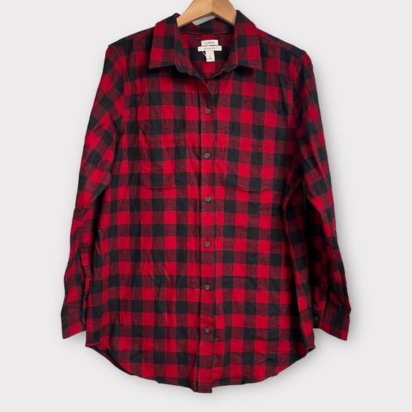 L.L. Bean Tops - L.L. Bean Women's Scotch Plaid Flannel Tunic Shirt Large